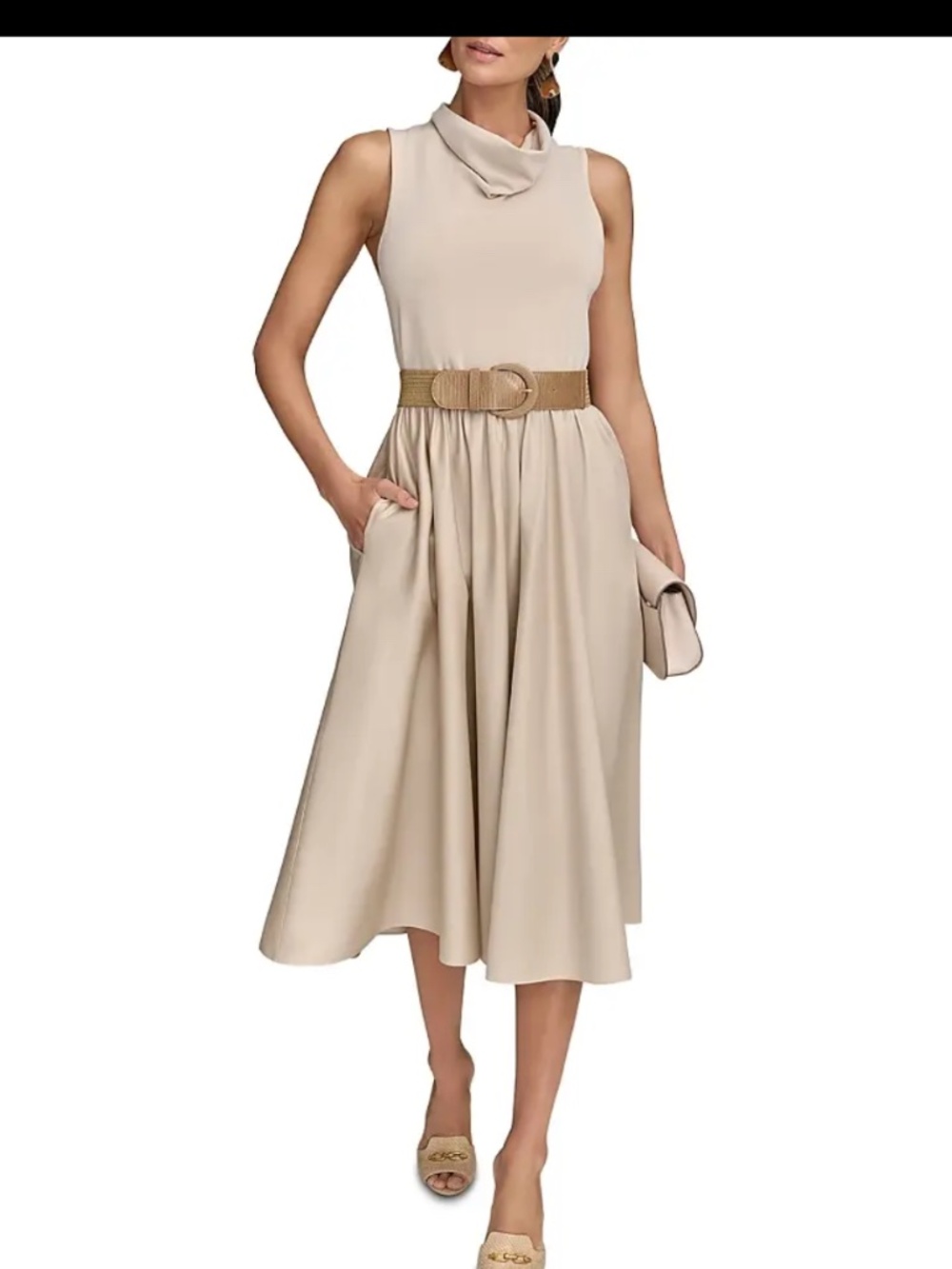 DONNA KARAN NEW YORK  Belted Midi Dress